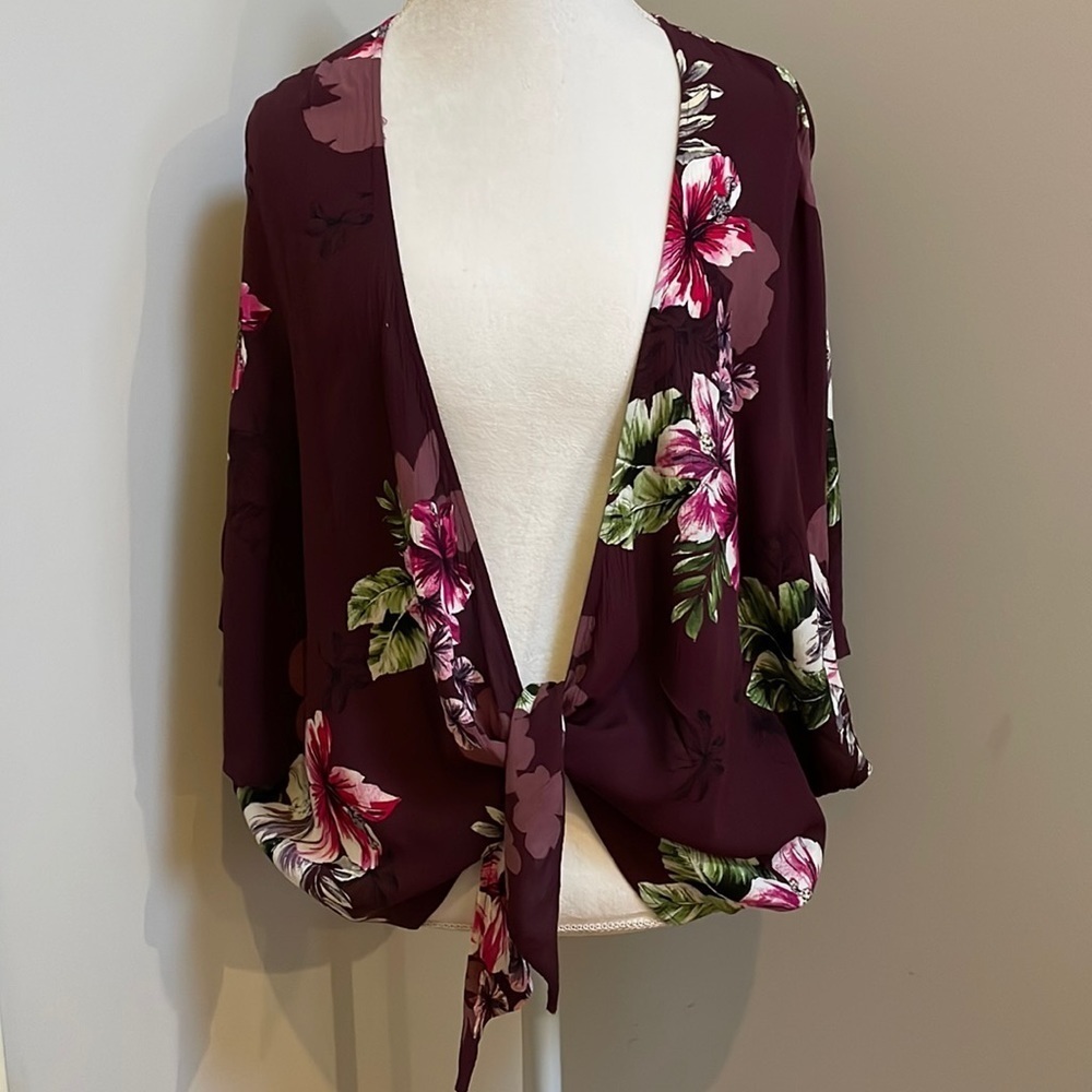 Hawaiian Floral Kimono Top
